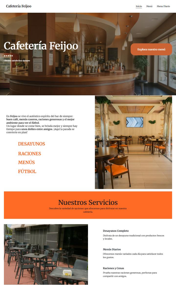Web de Cafetería Feijo