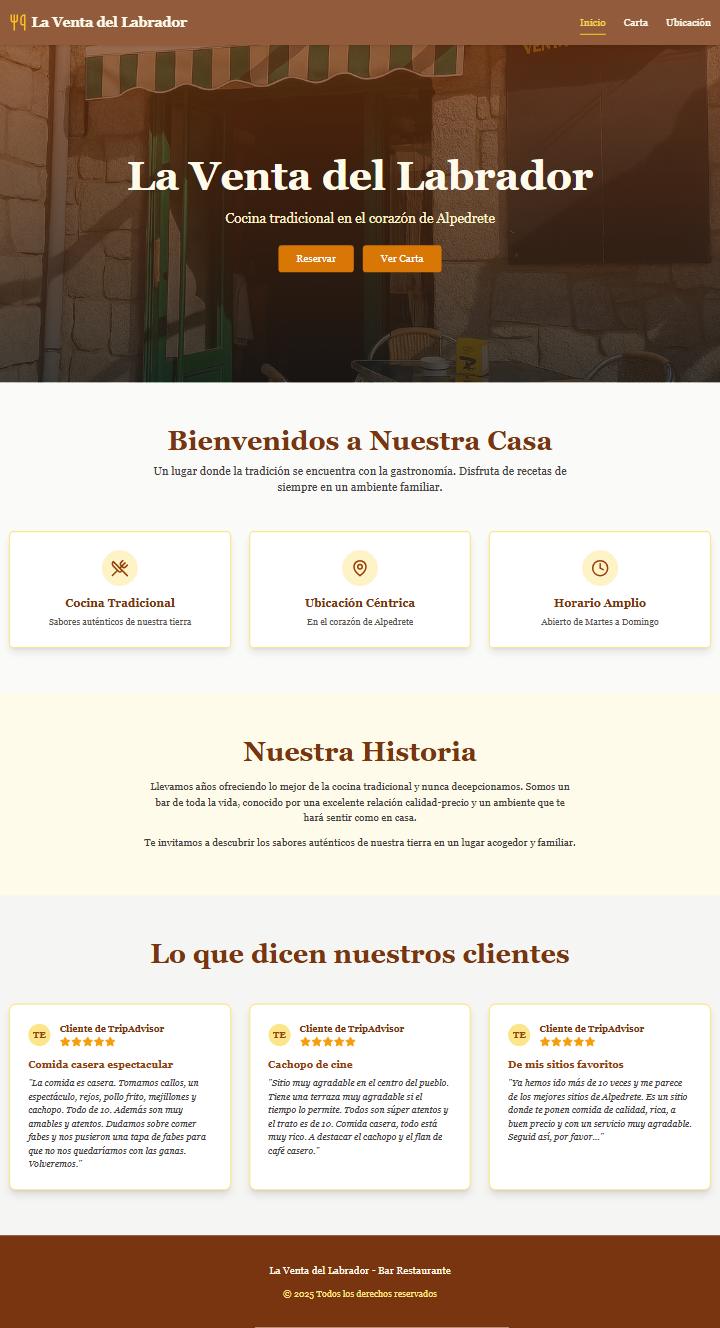 Web de La Venta del Labrador